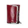 Contact'S Genuine Leather Wallet Women Small Metal Frame Purse Ladies Hasp and Zipper Coin Pocket Credit Card Holder