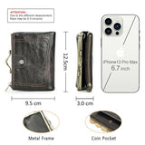 Contact'S Genuine Leather Wallet Women Small Metal Frame Purse Ladies Hasp and Zipper Coin Pocket Credit Card Holder