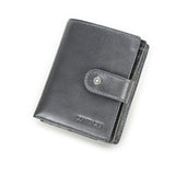 Contact'S Genuine Leather Wallets Women Men Wallet Short Small RFID Blocking Card Holder Wallets Ladies Red Coin Purse