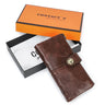 Contact'S Long Wallet Women Genuine Leather Female Clutch Wallets Zipper Phone Pocket Purse Money Bag with AirTag Slot