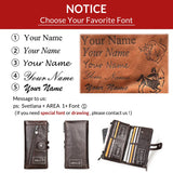 Contact's Free Engraving Genuine Leather Wallet Men Zipper Capacity Male Long Money Purse Phone Pocket Card Holder New Portfel