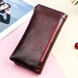 Contact's Women Wallet Fashion Genuine Leather Wallet Card Holder Female Long Purse Phone Pocket Large Capacity Clutch Wallets