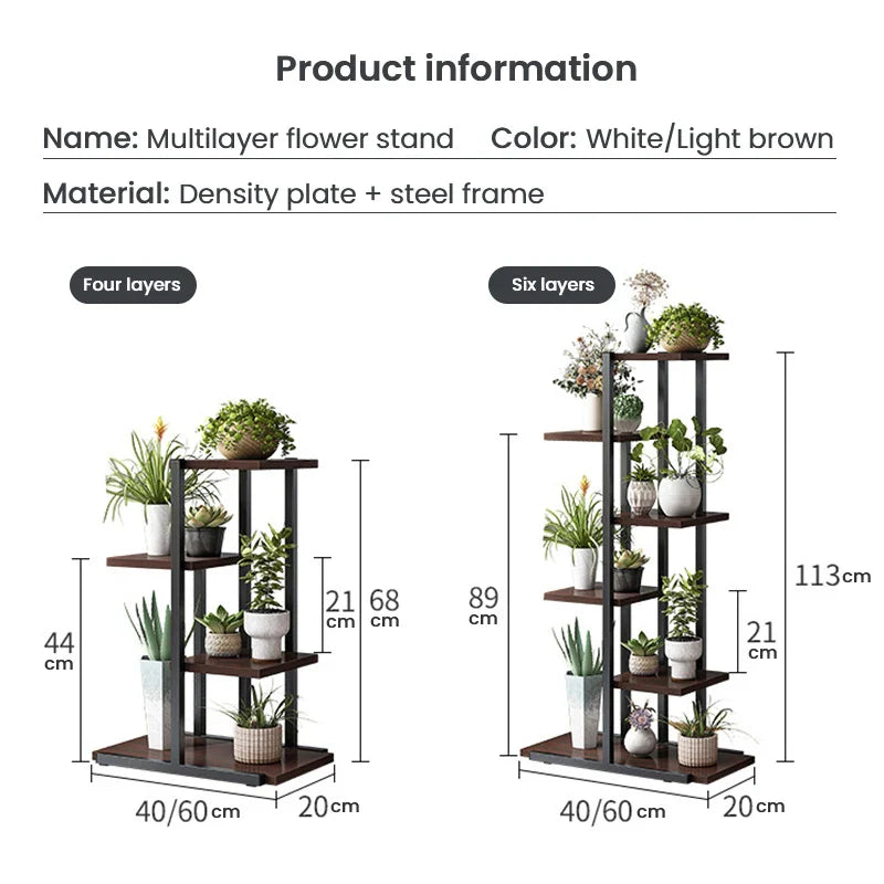 Cordlal Shining Plant Stand and Flower Stand 4/6 Tier Flower Shelf Planter Rack Storage Organizer Display Indoor Garden Balcony