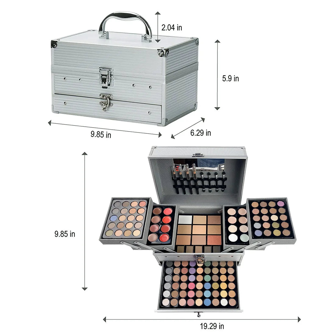 Cosmetics Set Eyeshadow Trimming Tray Lip Frozen Blush Nail Polish Eyebrow Pencil Multifunctional Combination Novice Makeup Box