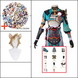 Cosplay Genshin Impact Anime Game Gorou Costume Wig Fox Tail Ears Stricker Sets Halloween Costume For Woman Man Clothes