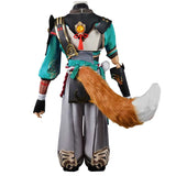 Cosplay Genshin Impact Anime Game Gorou Costume Wig Fox Tail Ears Stricker Sets Halloween Costume For Woman Man Clothes