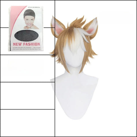 Cosplay Genshin Impact Anime Game Gorou Costume Wig Fox Tail Ears Stricker Sets Halloween Costume For Woman Man Clothes