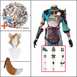 Cosplay Genshin Impact Anime Game Gorou Costume Wig Fox Tail Ears Stricker Sets Halloween Costume For Woman Man Clothes