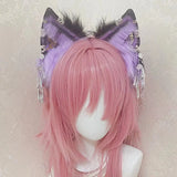 Cosplay Purple Wolf Ears Beast Ears Headband Simulation Anime Lolita Headdress Cute Animal Ears KC Hair Hoop Headwear