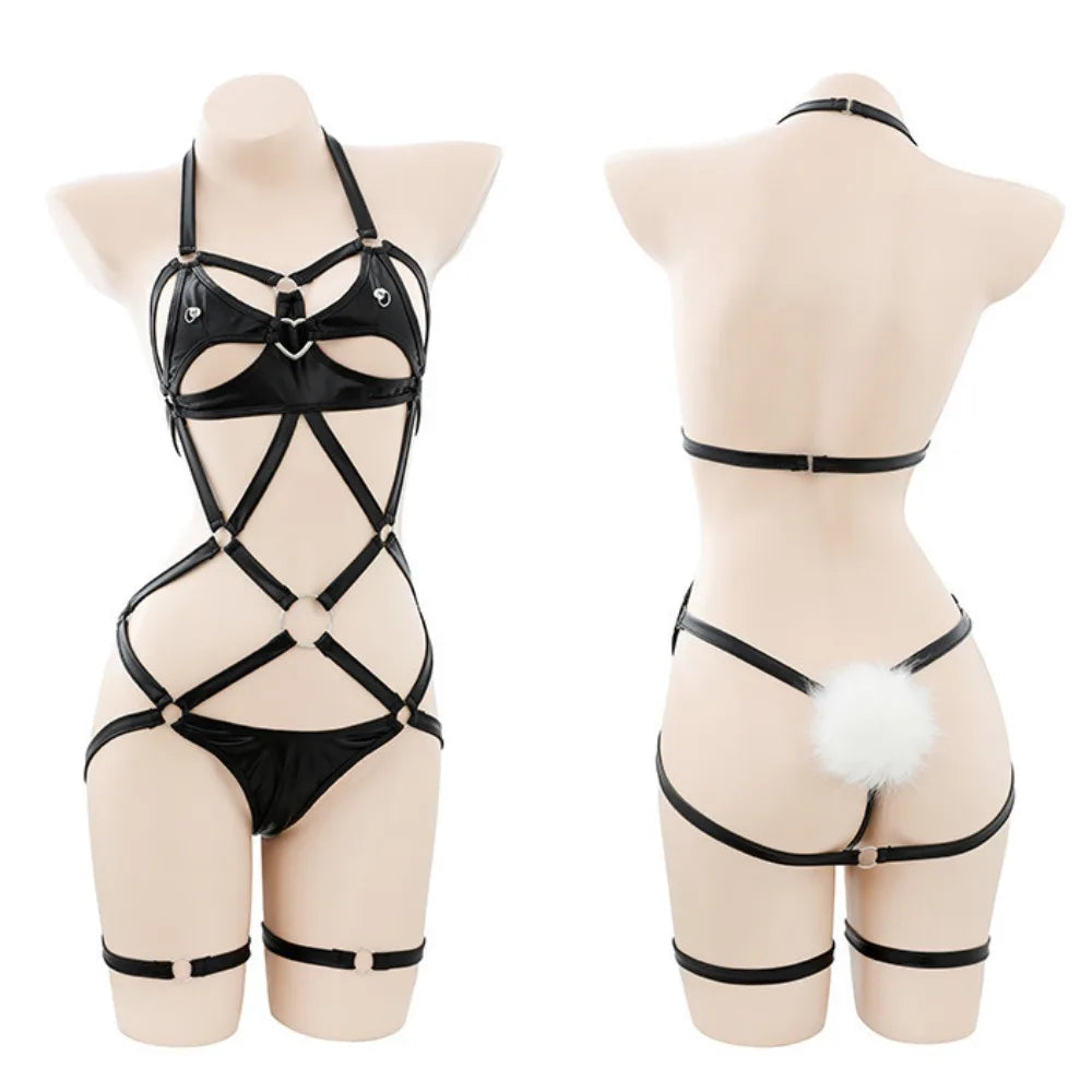 Cosplay Stage Role Playing Costumes Bunny Girl Sexy Animation Show Sweetheart Naughty Lingerie Shine Underwear Bodysuit Fetish
