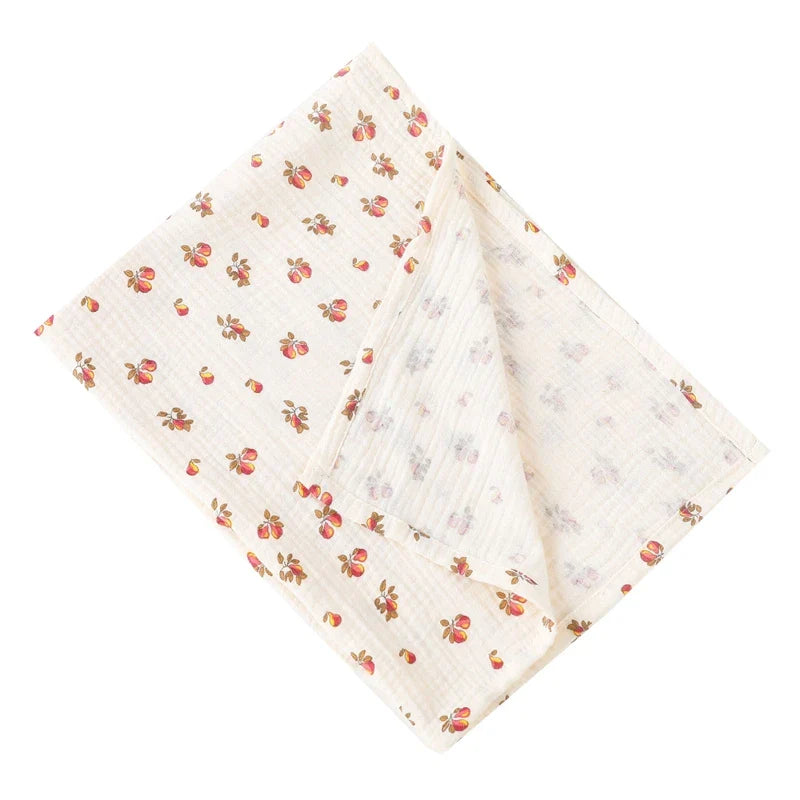 Cotton Swaddle Blanket Baby Blanket Floral Print Muslin Diaper Swaddle New Born Crinkle Fabric Baby Born Stroller Cover