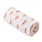 Cotton Swaddle Blanket Baby Blanket Floral Print Muslin Diaper Swaddle New Born Crinkle Fabric Baby Born Stroller Cover