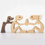 🐕Couple and Dog Wood Sculpture Ornaments