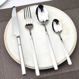 Cozy Zone Dinnerware Set Luxury Cutlery Steel Set Quality 24Pcs Tableware Knives Forks Dining Dinner Set Western Food Restaurant