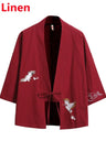 Crane Embroidery Haori Kimono Harajuku Japanese Style Plus Size Men Samurai Costume Yukata Asian Clothes Cardigan Women Jacket