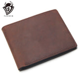 Crazy Horse Leather Man Wallet With Card Page Embossed Pattern Design Imported Mens Genuine Coin Purse