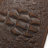 Crazy Horse Leather Wallet Crocodile Pattern Style Genuine Purse Men Bag Hot Selling Card Holder