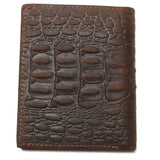 Crazy Horse Leather Wallet Crocodile Pattern Style Genuine Purse Men Bag Hot Selling Card Holder