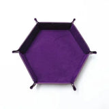 Creative Foldable Dice Tray Box PU Leather Folding Hexagon Coin Square Tray Dice Game Key Coin candy jewelry Storage Box