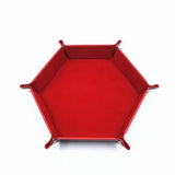 Creative Foldable Dice Tray Box PU Leather Folding Hexagon Coin Square Tray Dice Game Key Coin candy jewelry Storage Box