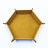 Creative Foldable Dice Tray Box PU Leather Folding Hexagon Coin Square Tray Dice Game Key Coin candy jewelry Storage Box