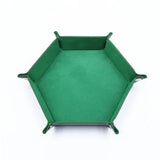 Creative Foldable Dice Tray Box PU Leather Folding Hexagon Coin Square Tray Dice Game Key Coin candy jewelry Storage Box