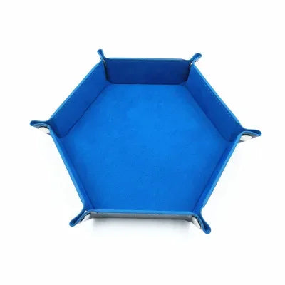 Creative Foldable Dice Tray Box PU Leather Folding Hexagon Coin Square Tray Dice Game Key Coin candy jewelry Storage Box