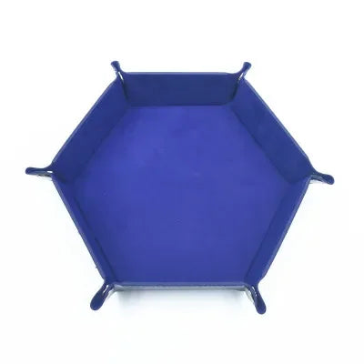 Creative Foldable Dice Tray Box PU Leather Folding Hexagon Coin Square Tray Dice Game Key Coin candy jewelry Storage Box