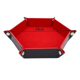 Creative Foldable Dice Tray Box PU Leather Folding Hexagon Coin Square Tray Dice Game Key Coin candy jewelry Storage Box