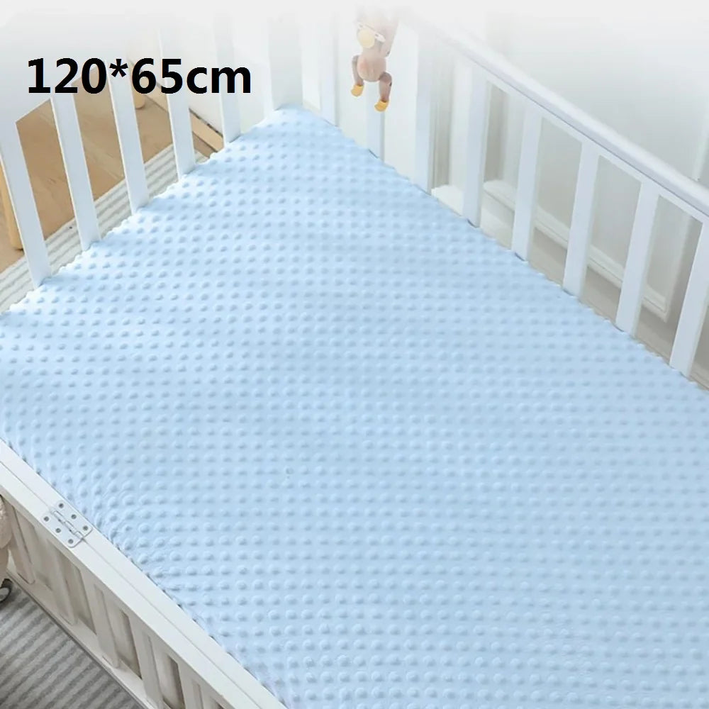Crib Sheets 3D Dot Velvet Bed Cover Children'S Thickened Warm Baby Crib Protector Solid Color Set Of Sheets Baby Crib Winter