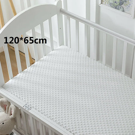 Crib Sheets 3D Dot Velvet Bed Cover Children'S Thickened Warm Baby Crib Protector Solid Color Set Of Sheets Baby Crib Winter