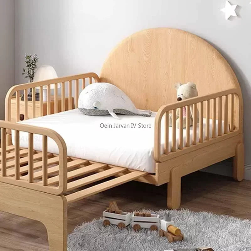 Crib Splicing Children Beds Guardrail Boy Solid Wood Princess Children Beds Girl Retractable Camas Dormitorio Bedroom Furniture