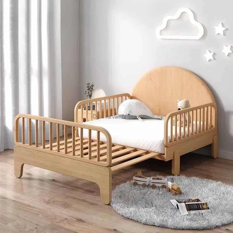 Crib Splicing Children Beds Guardrail Boy Solid Wood Princess Children Beds Girl Retractable Camas Dormitorio Bedroom Furniture