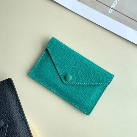 Custom Initials Genuine Leather Small Wallet Fashion Luxury Personalize Name Envelope Card Holder Purse Dropshiping DIY Gift