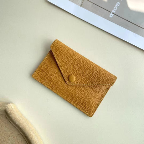 Custom Initials Genuine Leather Small Wallet Fashion Luxury Personalize Name Envelope Card Holder Purse Dropshiping DIY Gift