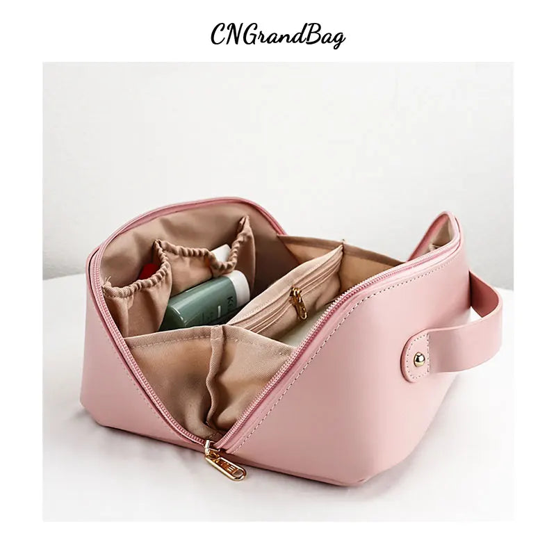 Custom Letters Large Capacity Portable Pillow shaped Makeup Bag Women's Portable Waterproof Wash Storage Bag Travel Cosmetic Bag