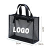 Custom Logo Beauty Salon Eyelashes Extension Eyebrow Cosmetics School Bag Portable Makeup Bag Health Club Travel Mesh Bag Gift