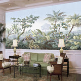 Custom Photo Wallpaper Retro Hand Painted Tropical Rainforest Banana Coconut Tree Mural Dining Room Living Room Bedroom Wall Art