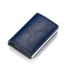 Customized Name Logo Smart Wallet Men Woman RFID Blocking ID Credit Card Holder Leather Wallet Metal Double Box CardHolder Purse