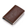 Customized Name Logo Smart Wallet Men Woman RFID Blocking ID Credit Card Holder Leather Wallet Metal Double Box CardHolder Purse