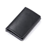 Customized Name Logo Smart Wallet Men Woman RFID Blocking ID Credit Card Holder Leather Wallet Metal Double Box CardHolder Purse