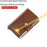 Customized Name Logo Smart Wallet Men Woman RFID Blocking ID Credit Card Holder Leather Wallet Metal Double Box CardHolder Purse