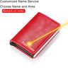 Customized Name Logo Smart Wallet Men Woman RFID Blocking ID Credit Card Holder Leather Wallet Metal Double Box CardHolder Purse