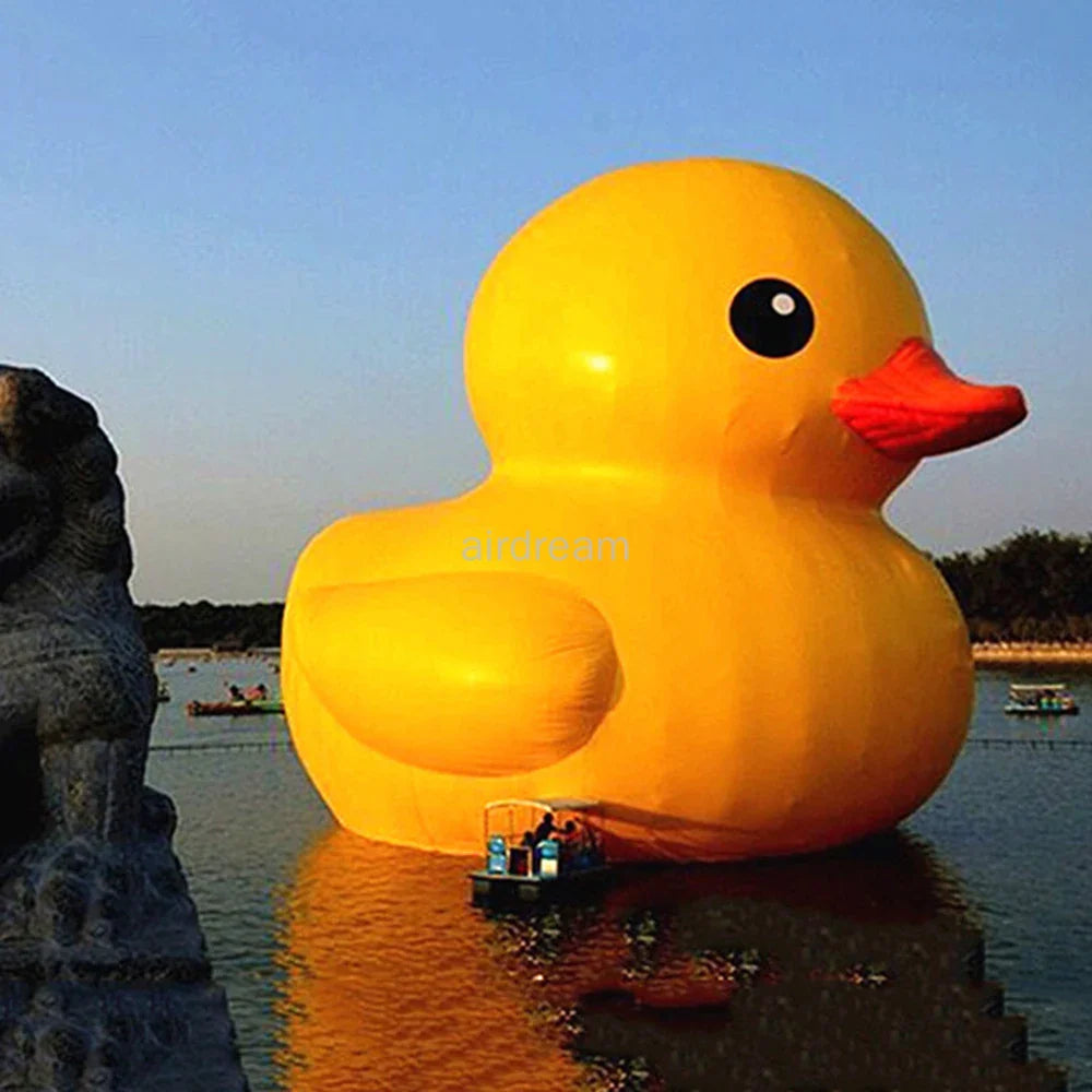 Customized PVC airsealed Inflatable yellow Duck model Floating on water ,Air-tight big yellow duck balloon for park decoration