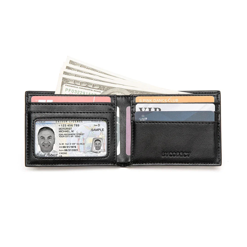 Customized Ultra-thin Men's Wallet Money Clip Carbon Fiber ID Card Holder Wallet RFID Slim Money Clips Bags Purse Cartera Hombre