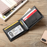 Customized Ultra-thin Men's Wallet Money Clip Carbon Fiber ID Card Holder Wallet RFID Slim Money Clips Bags Purse Cartera Hombre