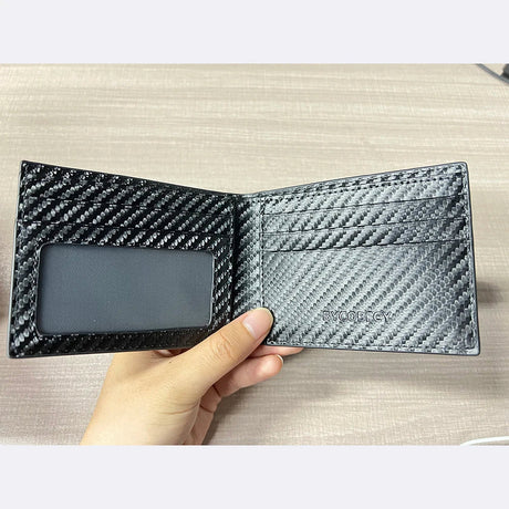 Customized Ultra-thin Men's Wallet Money Clip Carbon Fiber ID Card Holder Wallet RFID Slim Money Clips Bags Purse Cartera Hombre