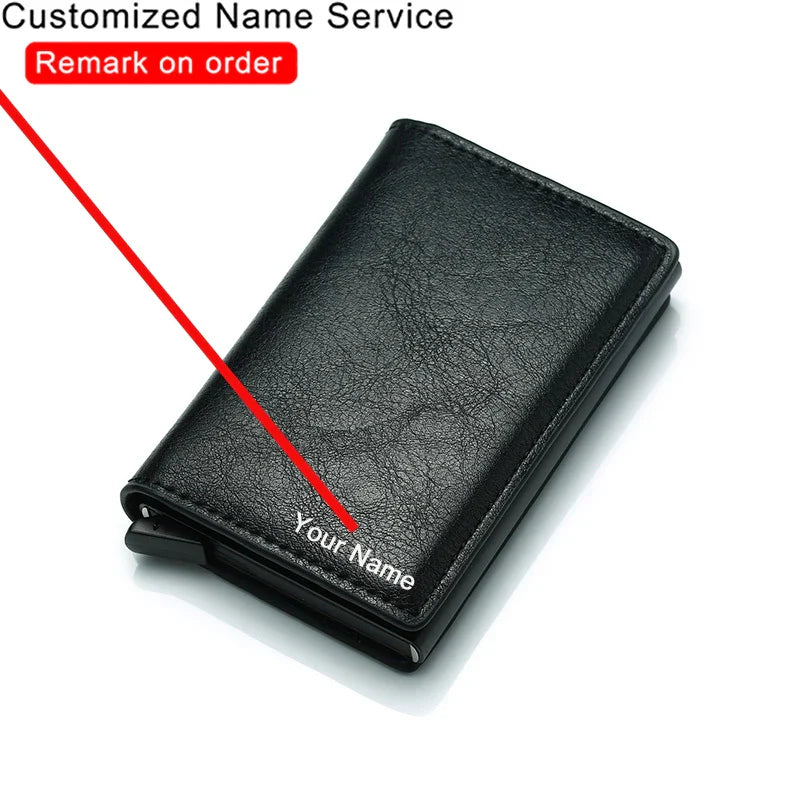 Customized Wallet 2024 Credit Card Holder Leather Blocking Rfid Wallet Men id bank card holder Anti thief Wallet Card Case Purse