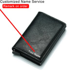 Customized Wallet 2024 Credit Card Holder Leather Blocking Rfid Wallet Men id bank card holder Anti thief Wallet Card Case Purse