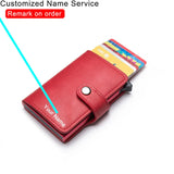 Customized Wallet 2024 Credit Card Holder Leather Blocking Rfid Wallet Men id bank card holder Anti thief Wallet Card Case Purse